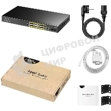 Коммутатор Cudy GS2018PS2-200W (L2) 16x1 Гбит/с 2SFP 16PoE+ 200W управляемый