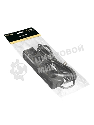 Удлинитель ExeGate ECE-4-3B (EX285813RUS), черный, 3 м, Евровилка с заземлением, 4 евророзетки с заземлением, 2200 Вт