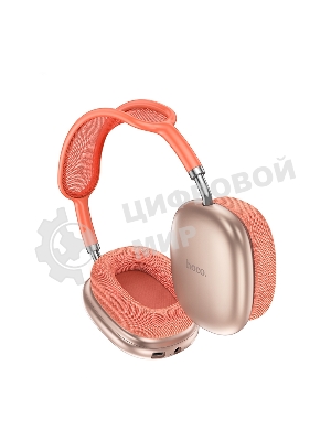 Беспроводные/проводные наушники Hoco W55 розовый, накладные, Bluetooth + проводной