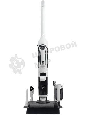 Пылесос вертикальный моющий Haier HWND Q1 белый/черный, питание от аккумулятора, 150 Вт, уборка сухая/влажная, пылесборник 0.4 л
