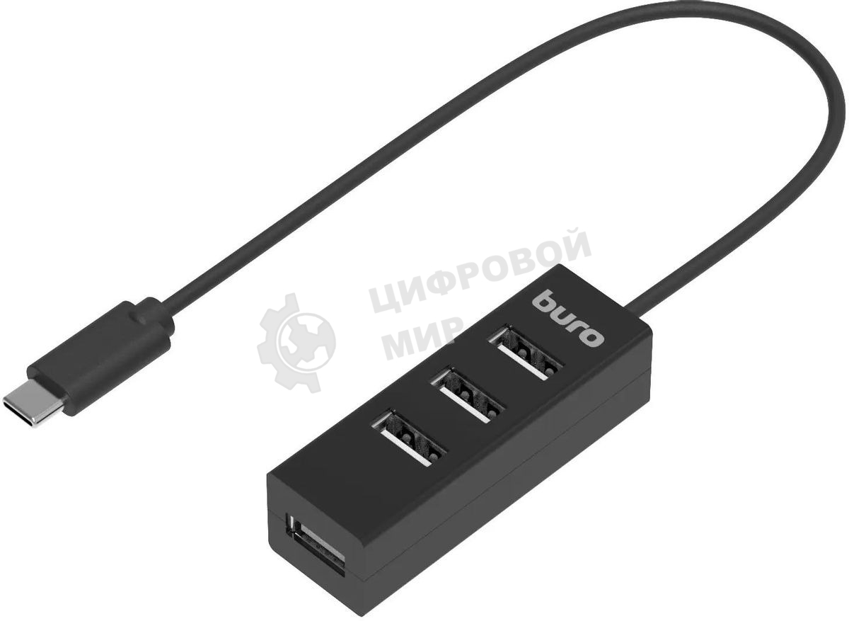 Разветвитель USB-C Buro BPH-C-1906 4порт. черный