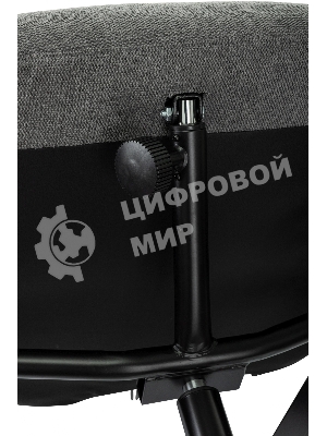 Кресло для дома Бюрократ Baron с пуфом серый, металл черный крестов. (BARON/GREY)