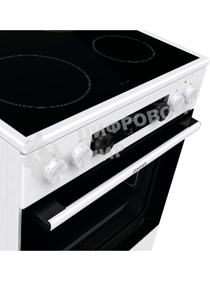 Плита электрическая Gorenje GEC6C40WD белый, конфорок 4 электрических, духовка 71 л, 60 см x 85 см x 60 см