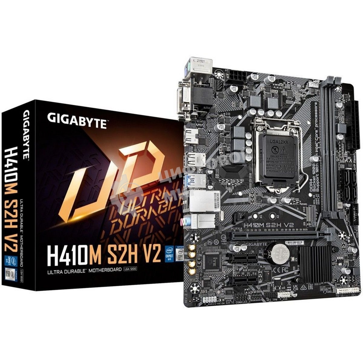 Материнская плата Gigabyte H410M S2H V2 2.1, LGA 1200, Intel Q470, 2xDDR4, 4xSATA, 1xM.2, 1xPCIe 3.0 x16, 2xPCIe x1, 1xHDMI, 1xDVI-D, 1xVGA, 1x 1Gb LAN, 2xUSB-A 3.2 Gen 1, 4xUSB-A 2.0, 3x3.5 мм, 7.1, mATX