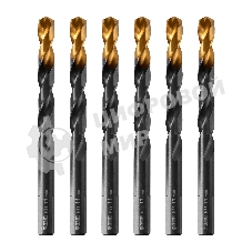 Сверло по металлу Denzel 11 мм, HSS-Tin, Golden Tip, 6 шт.