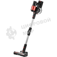 Пылесос вертикальный Kitfort КТ-5389 черный/красный, питание от аккумулятора, 225 Вт, уборка сухая, пылесборник 1 л