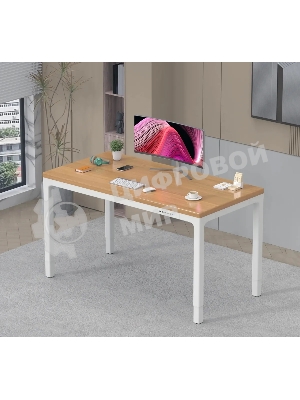 Стол компьютерный Cactus CS-ET-WWD столешница МДФ, белый дуб молочный каркас белый