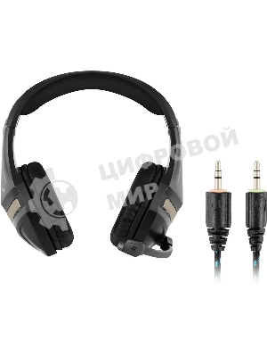 Гарнитура Oklick HS-L370G чёрный, проводная, 3.5 мм