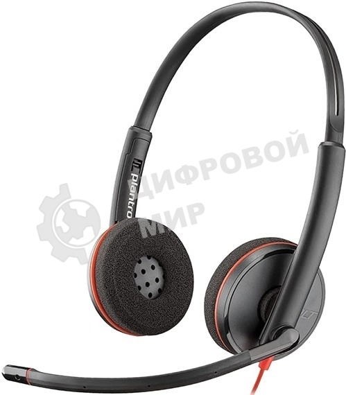 Гарнитура Plantronics Blackwire 3225 чёрный, проводная, USB/3.5 мм