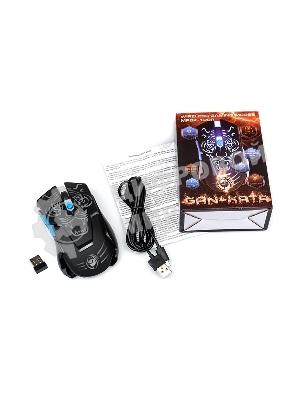 Мышь беспроводная Dialog Gan-Kata MRGK-12UR черный, 1600 dpi, радиоканал, USB, кнопки - 6