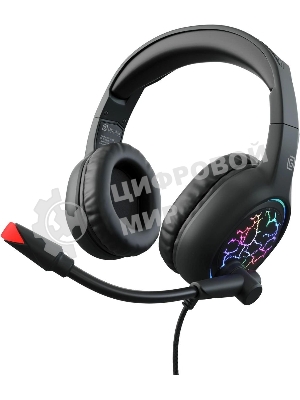 Гарнитура Oklick HS-L930G чёрный/синий, проводная, USB, подсветка