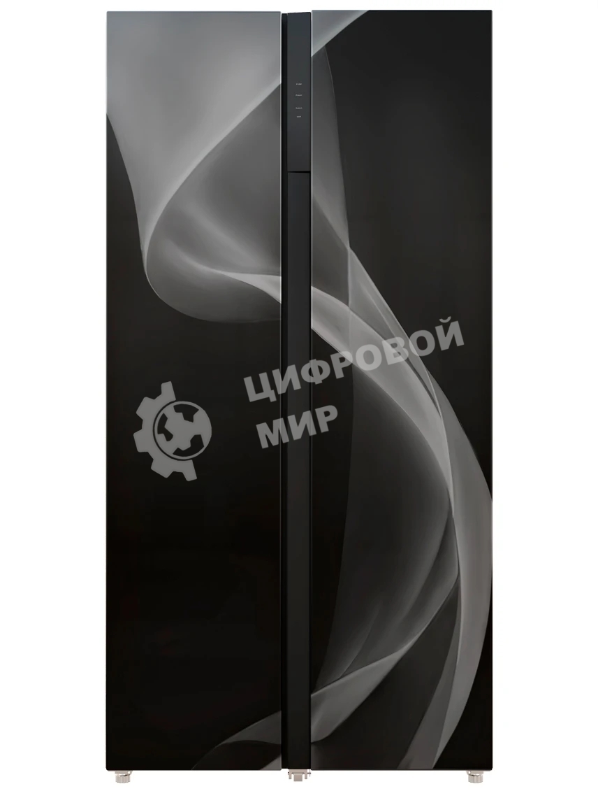 Холодильник LEX LSB530BlID wind черный стекло двухкамерный 283/183л морозилка слева, Total No Frost, Side by Side