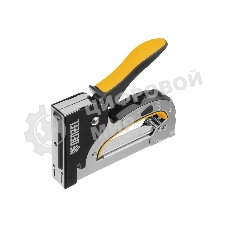 Степлер мебельный Denzel, стальной корпус, быстрая загрузка, регул. силы удара, тип 53, 4-14 мм