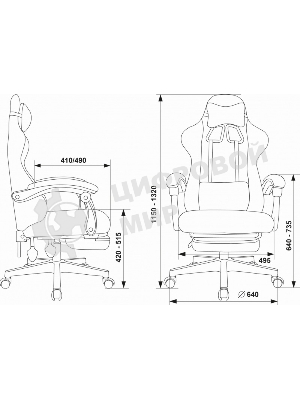Кресло Knight Lord/F Camby 01 молочный, ткань, подголовник, подставка для ног