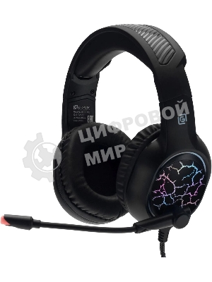 Гарнитура Oklick HS-L930G чёрный/синий, проводная, USB, подсветка