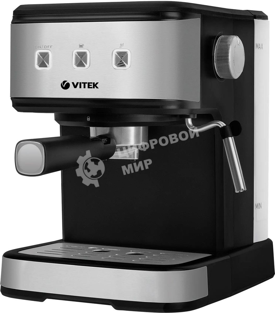 Кофеварка рожковая Vitek Midnight VT-8471 черный/серебристый 1,5 л 850Вт 15 бар