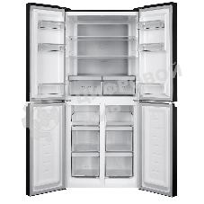 Холодильник Hotpoint HFL4 522I XBR черный трехкамерный 266/160 л морозилка снизу, No Frost, Side by Side