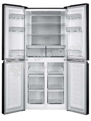 Холодильник Hotpoint HFL4 522I XBR черный трехкамерный 266/160 л морозилка снизу, No Frost, Side by Side