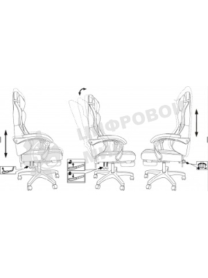 Кресло Knight Lord/F Camby 01 молочный, ткань, подголовник, подставка для ног