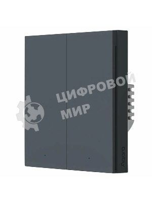 Выключатель двухклавишный без нейтрали Aqara Smart Wall Switch H1 EU (WS-EUK02 graphite) 