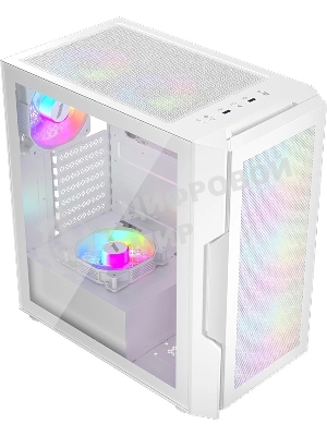 Компьютерный корпус 1STPLAYER TRILOBITE T7-P белый, ATX, 4x120мм LED fans