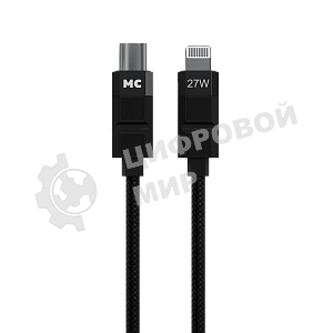 Дата-кабель MORE CHOICE (4620202555021) K87ia USB 3.0A PD 27W для Lightning ng 8-pin Type-C - 1м, черный
