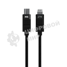 Дата-кабель MORE CHOICE (4620202555021) K87ia USB 3.0A PD 27W для Lightning ng 8-pin Type-C - 1м, черный