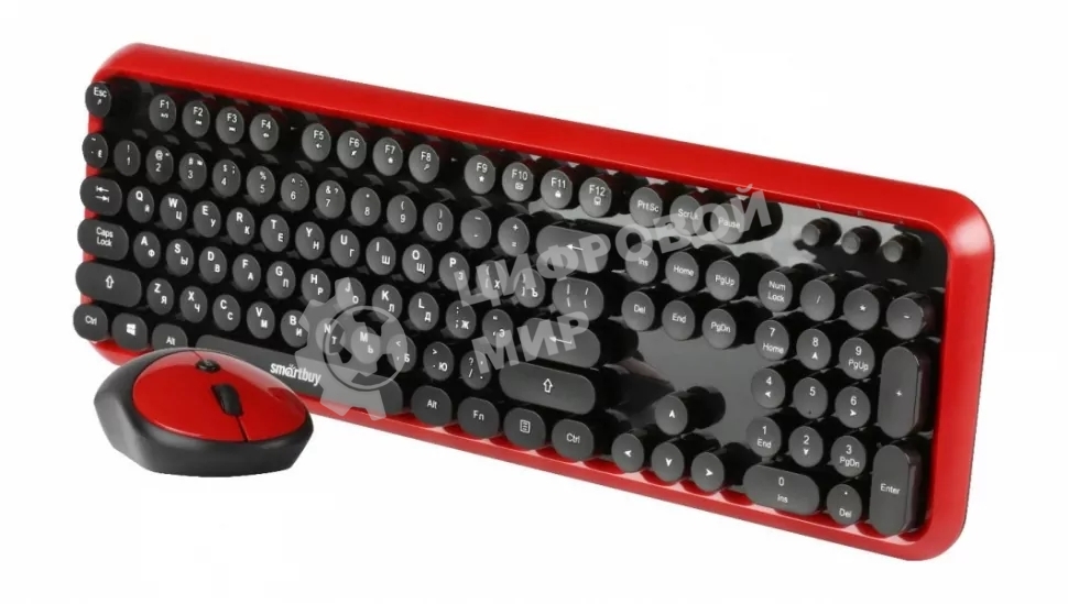 Комплект клавиатура+мышь Smartbuy 620382AG-RK беспроводной, USB, 1600 DPI, чёрно-красный