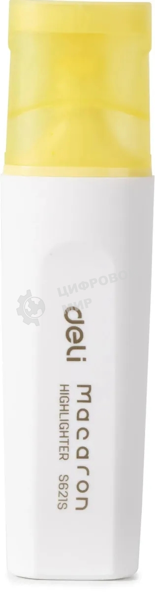 Текстовыделитель Deli ES621Syellow Macaron, скошенный пишущий наконечник, 1-5мм, желтый