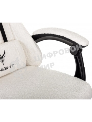 Кресло Knight Lord/F Camby 01 молочный, ткань, подголовник, подставка для ног