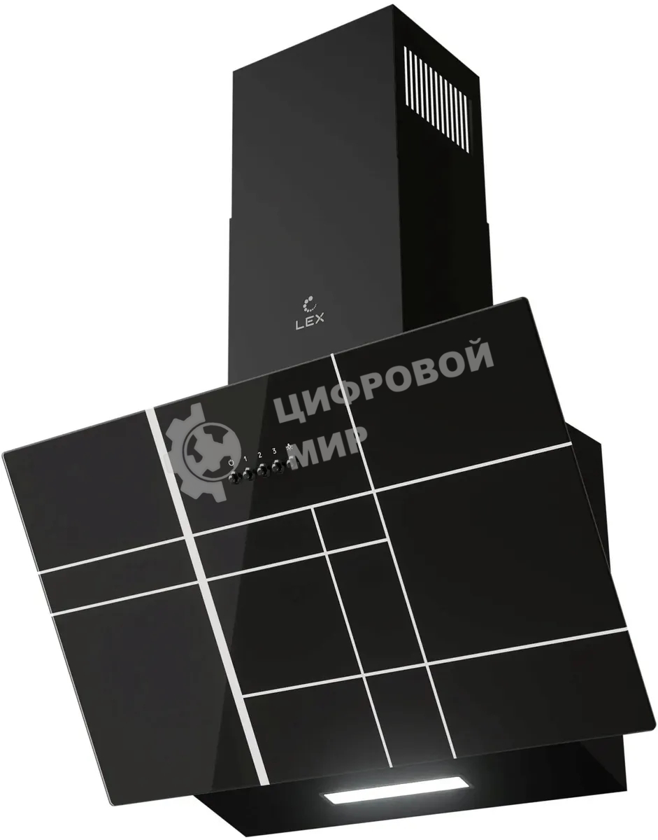 Вытяжка каминная LEX Moza 600 R1 черный, 60 см, 650 куб. м/ч, 46 дБ