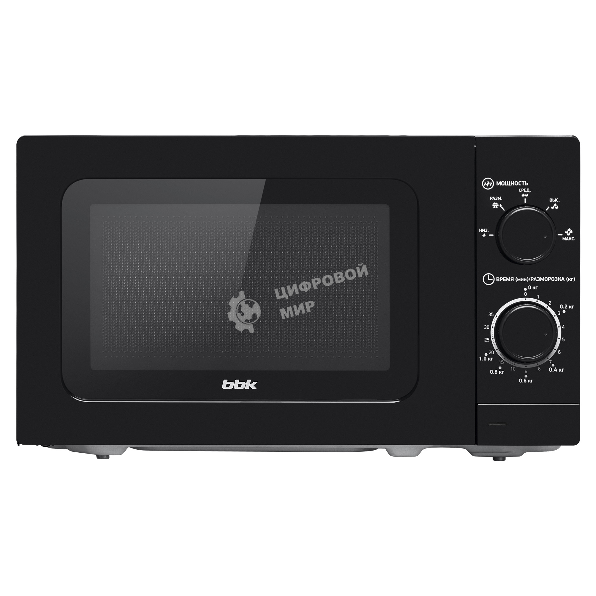 Микроволновая печь BBK 20MWS-717M/B черный, 20 л, 700 Вт, переключатели - поворотный механизм