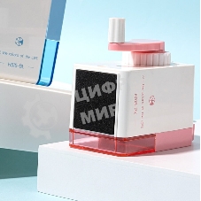 Точилка для карандашей механическая Deli EH515-PK, 1 отверстие, пластик, розовый/белый, пластиковый бокс