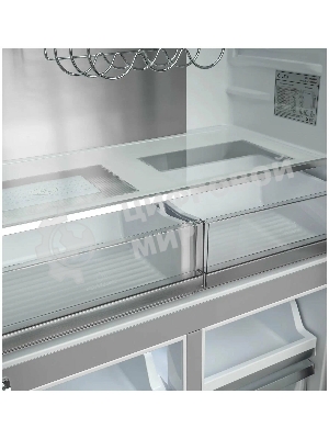 Холодильник LEX LCD505GbGID серый трехкамерный 321/144л морозилка снизу, No Frost, Side by Side