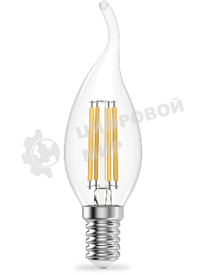 Лампа филам. Gauss Filament 12Вт цок.:E14 свеча св.свеч.бел.нейт. (упак.:10шт) (42122)