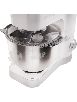 Кухонная машина Korting KKM 0105 Polar мощность 1200 Вт, 7 насадок (планетарный миксер с 3-мя насадками, мясорубка, насадка для колбас, насадка для кеббе, насадка-блендер), объем чаши 5.5 л, 8 скоростей, импульсный режим, механическое управление, белый
