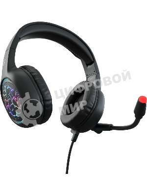 Гарнитура Oklick HS-L930G чёрный/синий, проводная, USB, подсветка