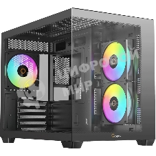 Корпус Ocypus Gamma C54 BK ARGB, Mini-Tower, чёрный, 3 x 120 мм