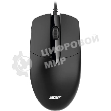 Мышь проводная Acer OMW300 черный, 1200 dpi, USB, кнопки - 3