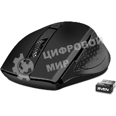 Мышь беспроводная SVEN RX-425W черный, 1600 dpi, радиоканал, USB, кнопки - 6