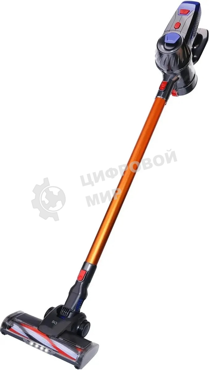 Пылесос вертикальный BQ VC1002H серый/золотой, питание от аккумулятора, 45 Вт, уборка сухая, пылесборник 0.7 л, работа от АКБ max 35 мин