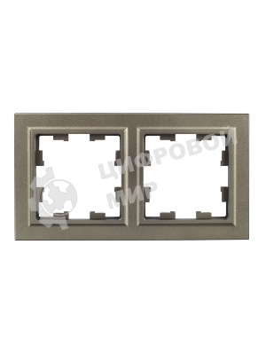 Рамка 2-местная IEK BRITE РУ-2-БрШ шампань