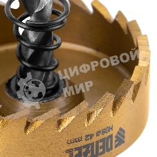 Коронка по металлу Denzel HSS, 42 мм, нитридтитановое покрытие