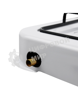 Плита настольная газовая Centek CT-1520 белый, 1.7 кВт, газ, конфорки - 1, эмаль, поворотные переключатели