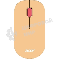 Мышь беспроводная Acer OMR205 бежевый/розовый, 1200 dpi, радиоканал, USB, кнопки - 3