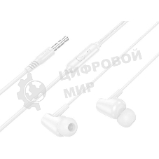 Проводные наушники Hoco M112 белый, внутриканальные, Jack 3.5 мм, встроенный микрофон