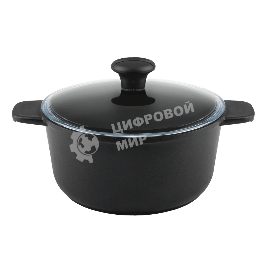 Кастрюля Maunfeld Osvald MF22SVLD03CR универсальная из литого алюминия со стеклянной крышкой, 3 л