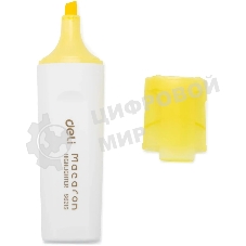 Текстовыделитель Deli ES621Syellow Macaron, скошенный пишущий наконечник, 1-5мм, желтый