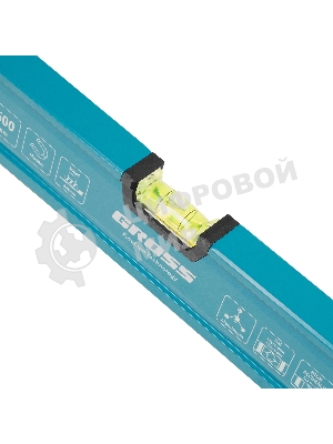 Уровень Gross 33651 алюминиевый, магнит., фрезерованный, 3 глазка, 0,5 мм/м, 600 мм