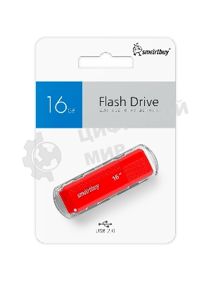 Флешка USB Smartbuy Dock Red (SB16GbDK-R), 16Gb, USB 2.0, R/W 15/5, красный